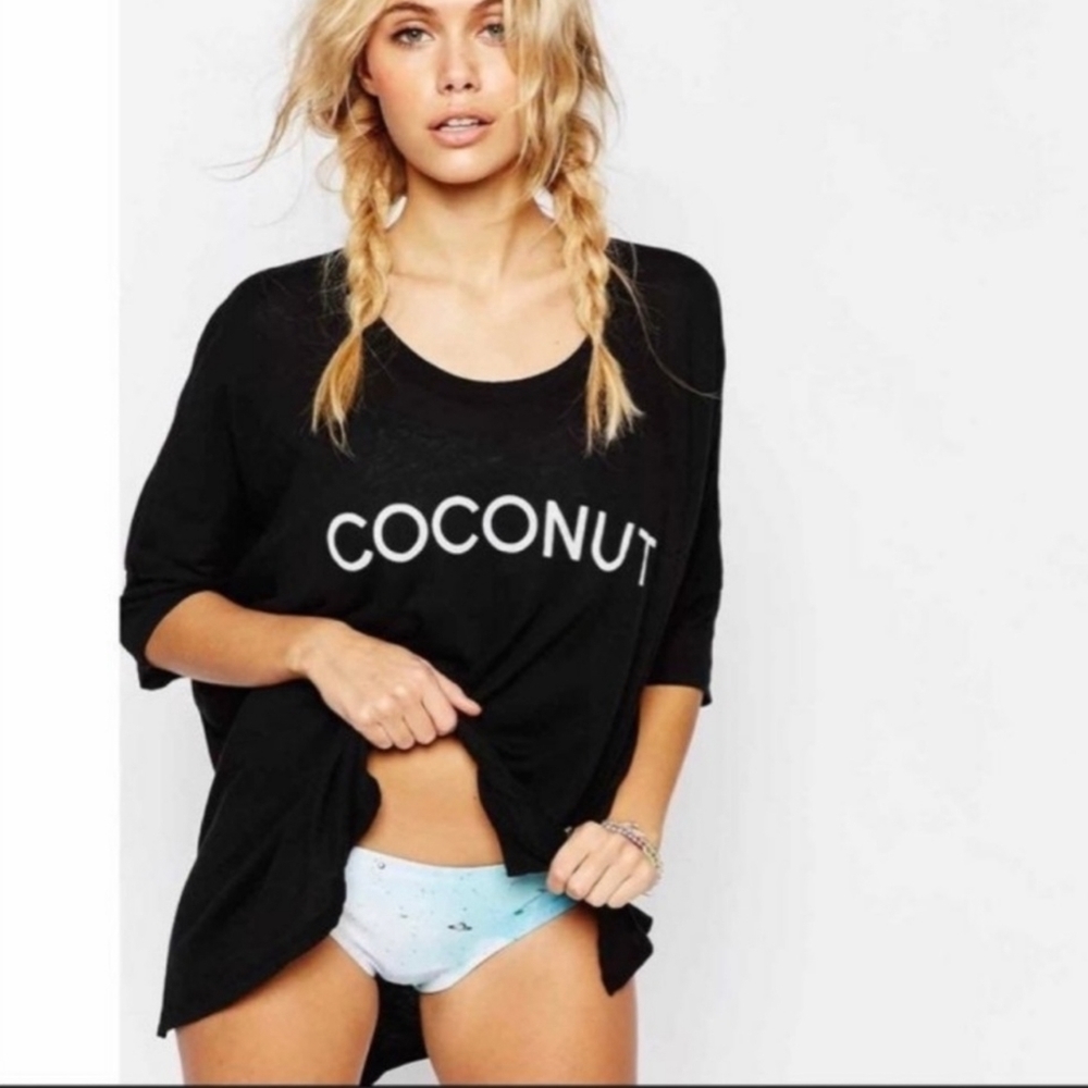 Wildfox Swim XS top Black Coconut